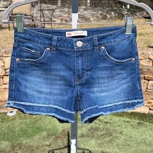 Levi's Denim Girls' Shorty Shorts Double Frayed Edges